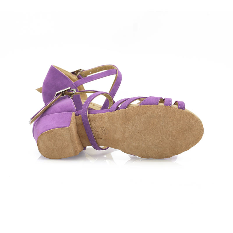 【True Color】Kids Series Violet Purple Cuban Heel Dance Shoes