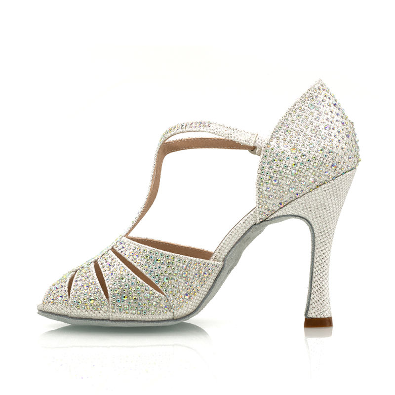 【License To Love】Glitter Open Toe 10cm Flare Heel Sandals