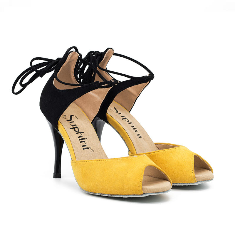Suphini New Arrivals Sexy 9cm Small Open Toe Ankle Strap Argentina Tango Sandal Dance Shoes