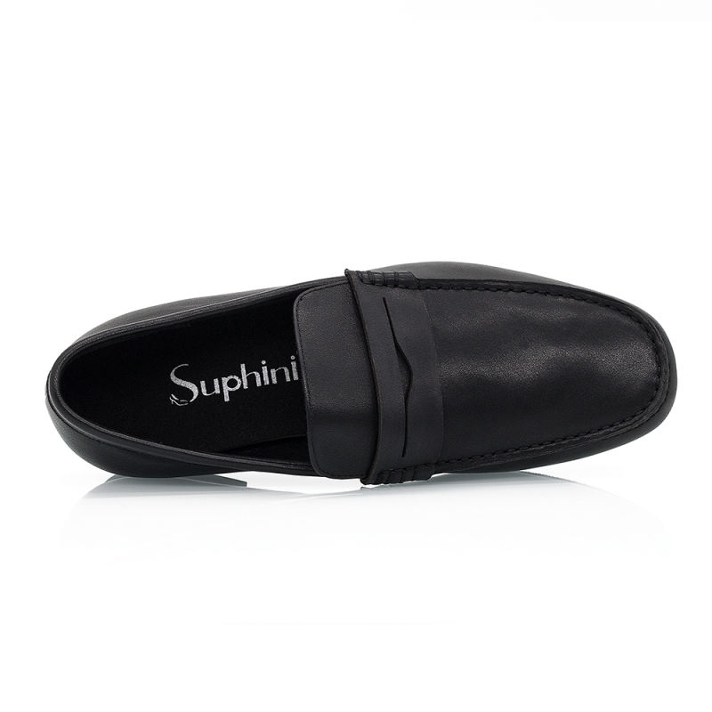 Suphini Soft Black Top Class Nappa Leather Loafer Bachata Salsa Kizomba Latin Men Dance Shoes