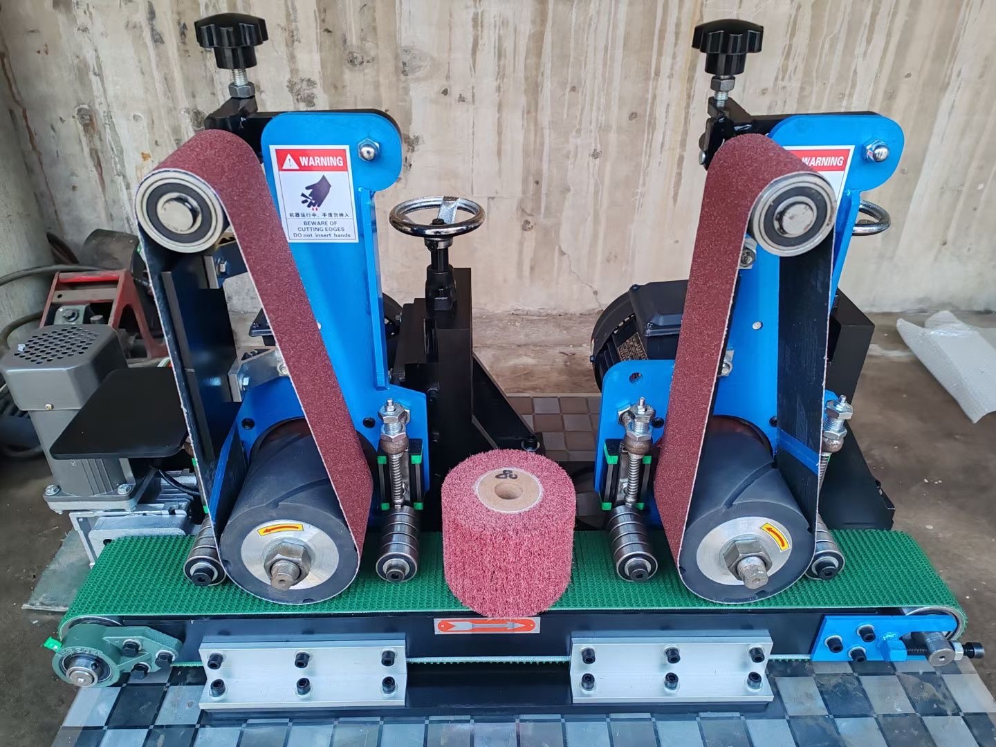 JY-PB-100 Double station Flat Bar and Rectangular Tube Finishing Machine,www.xydpolishing.com,JY-PB-100 Double station Flat Bar and Rectangular Tube Finishing Machine
