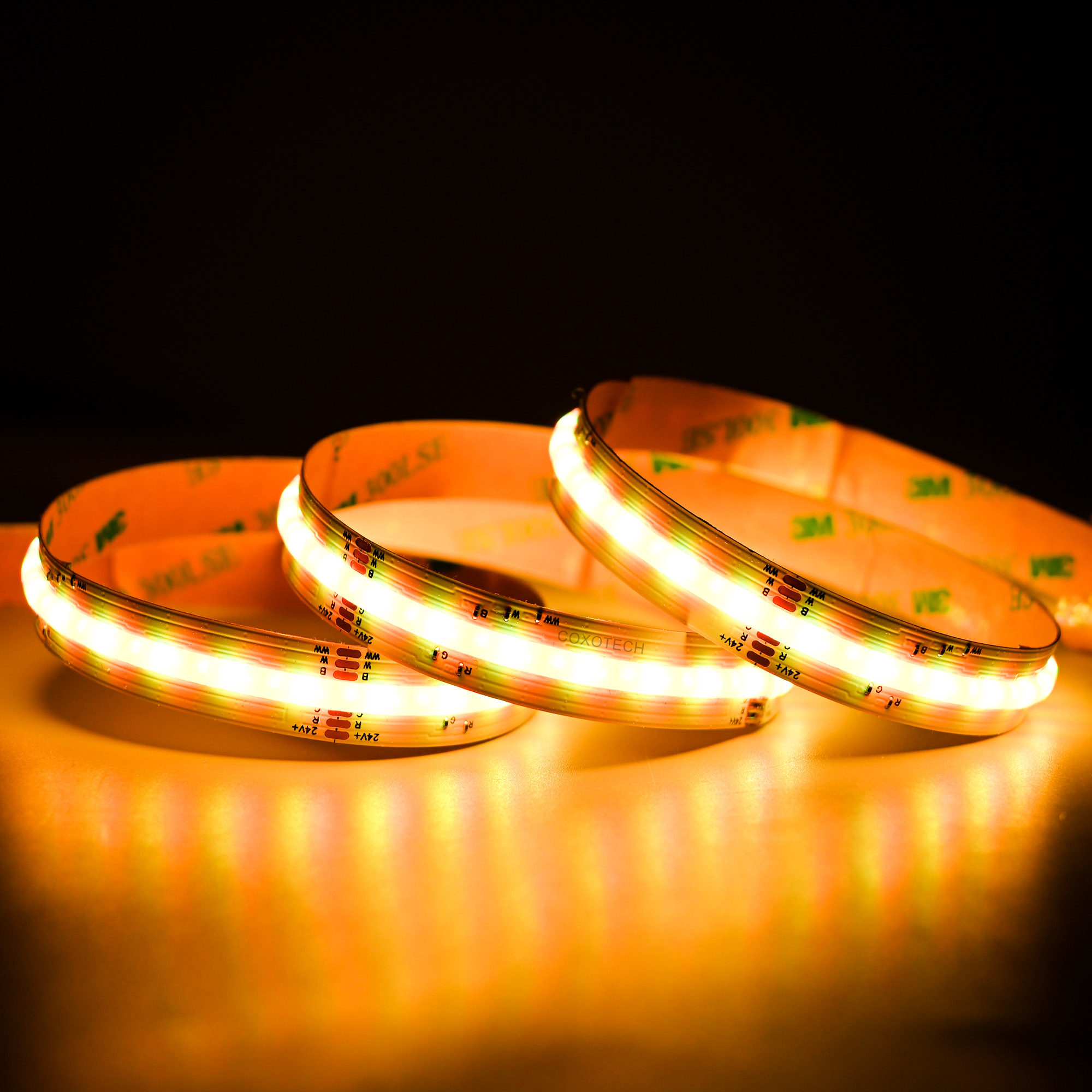 12mm 24V 560leds/m COB RGBCCT LED strip