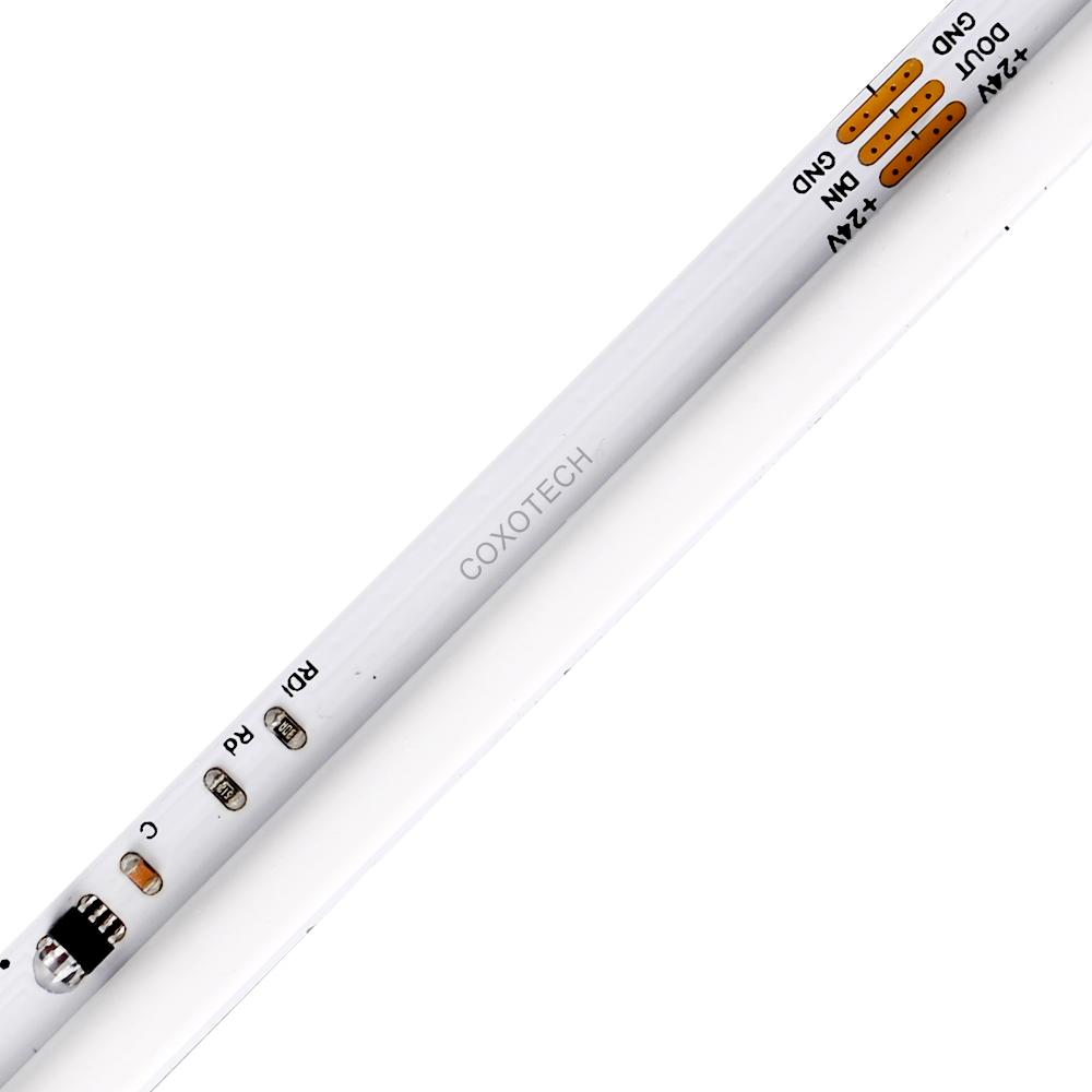10mm 24V 840leds/m Side View COB Digital RGB LED strip