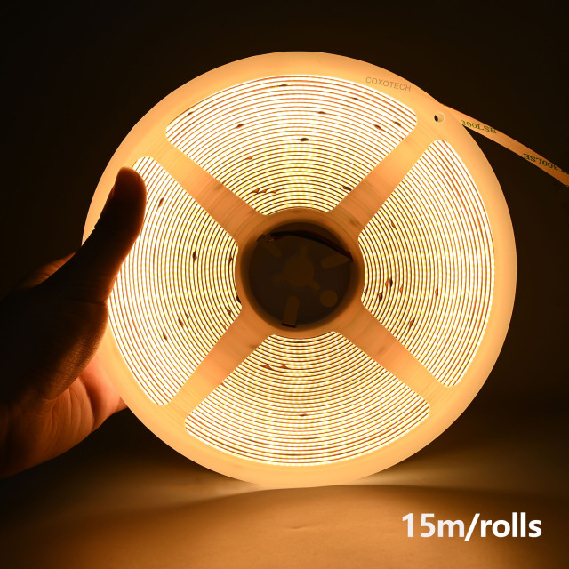 10mm 24V 528 leds/m Ultra Length 15m COB LED strip