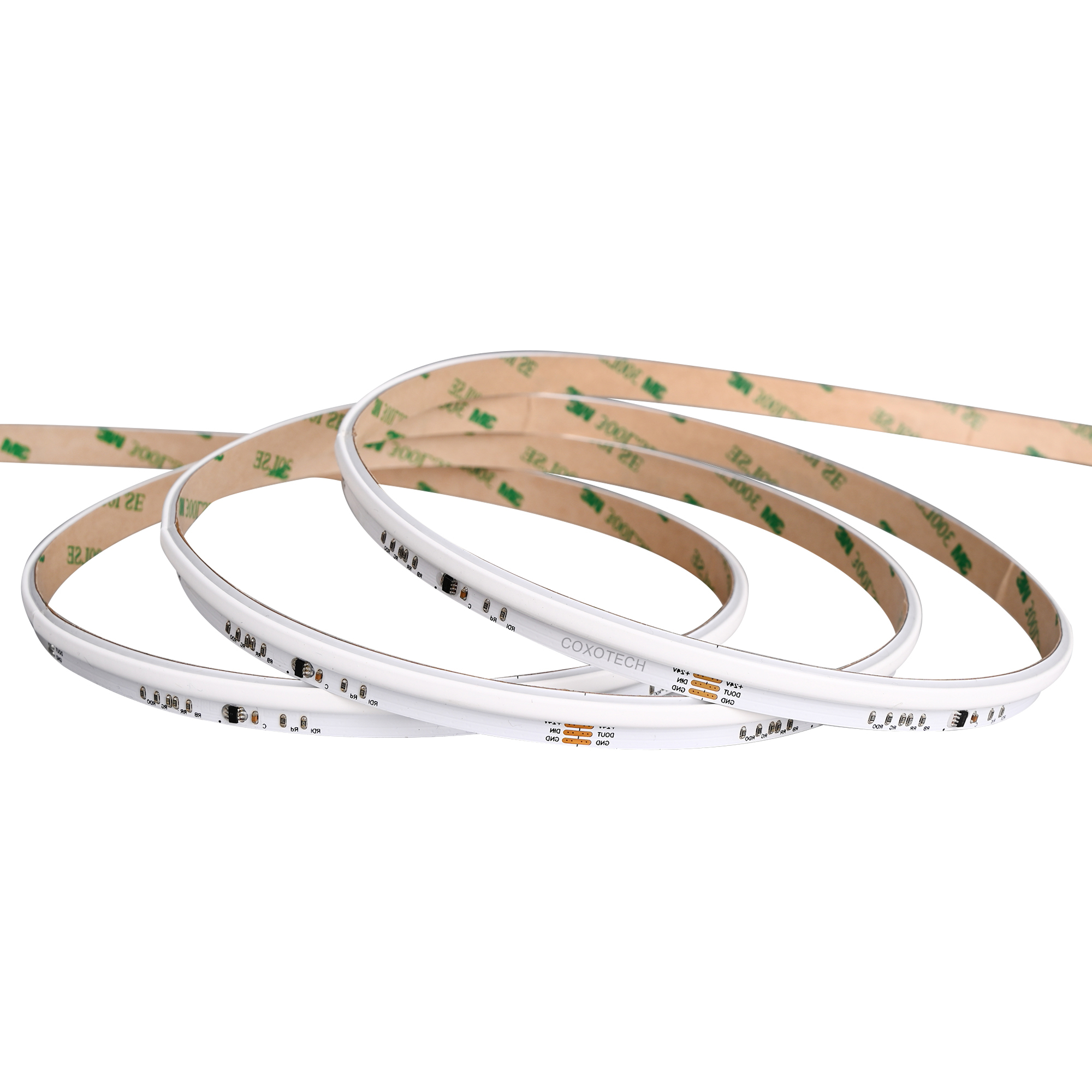 10mm 24V 840leds/m Side View COB Digital RGB LED strip