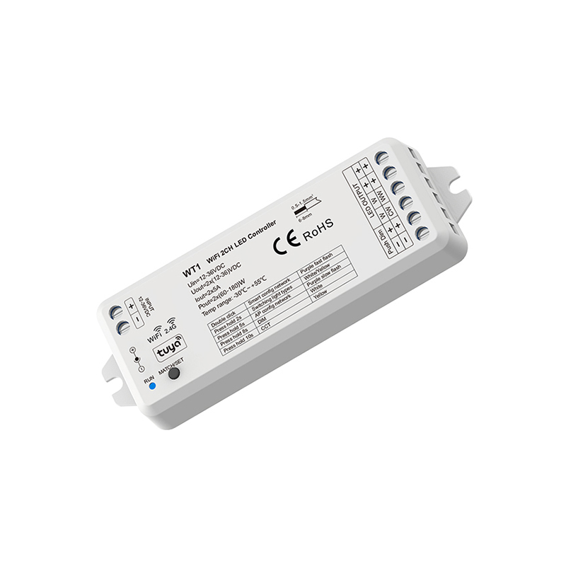 WT1 RF Remote control 5 years warranty Tuya WIFI 2 channel led controller