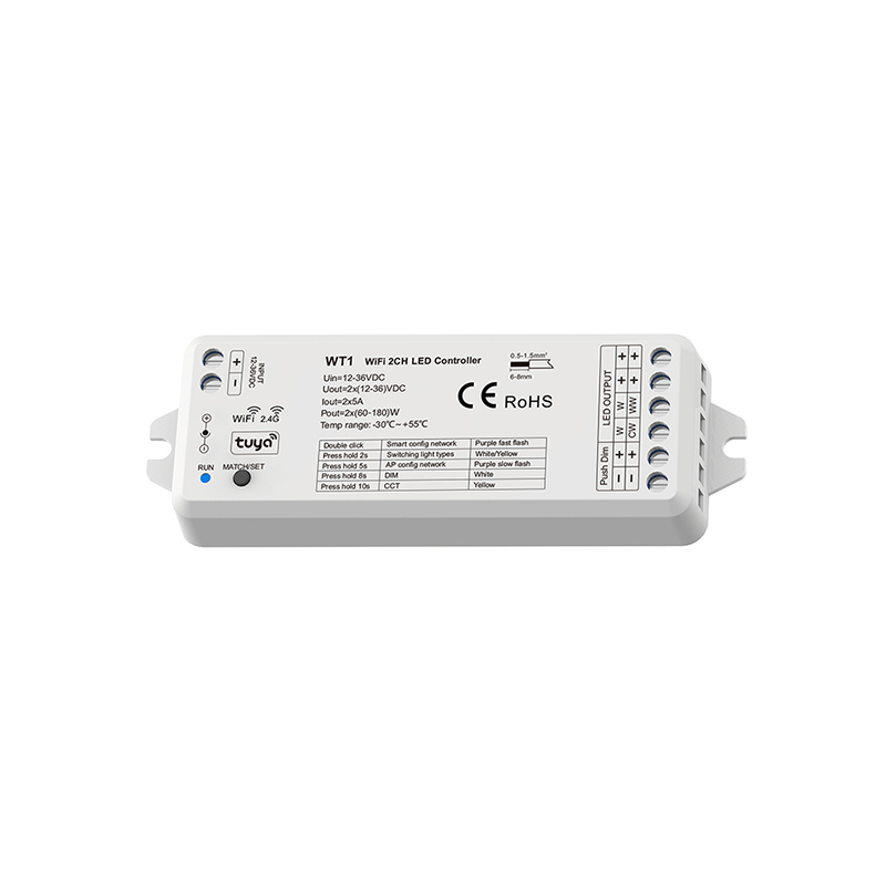 WT1 RF Remote control 5 years warranty Tuya WIFI 2 channel led controller