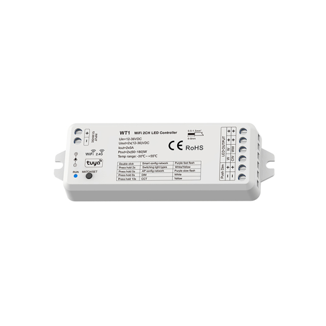 WT1 RF Remote control 5 years warranty Tuya WIFI 2 channel led controller