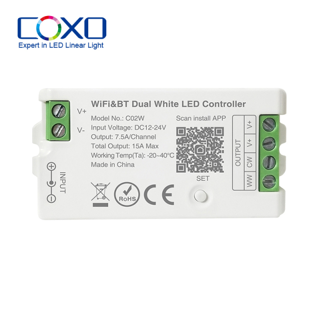 C02W RF Tuya led controller Wifi LED CCT smart Controller