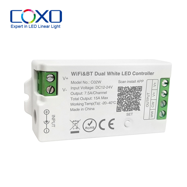 C02W RF Tuya led controller Wifi LED CCT smart Controller