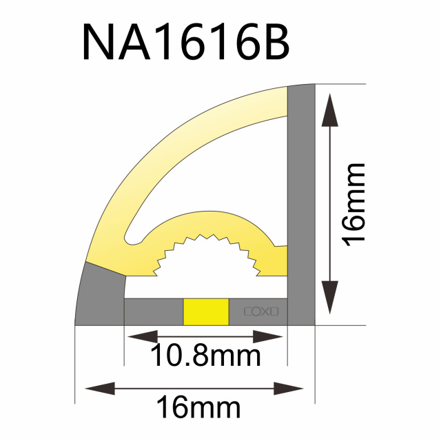 NA1616B 16*16mm Side bend & Top bend Neon Silicone Tube.