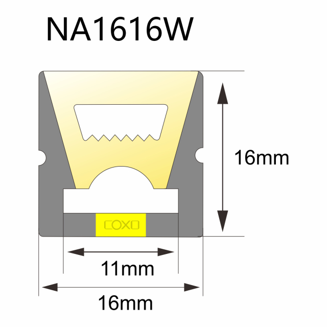 NA1616W 16*16mm Wave-Type Neon Light Tube