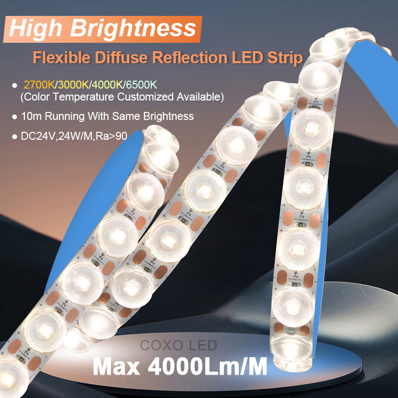 120 Double Lines 24V Single Color Flexible Diffuse Reflection LED Strip