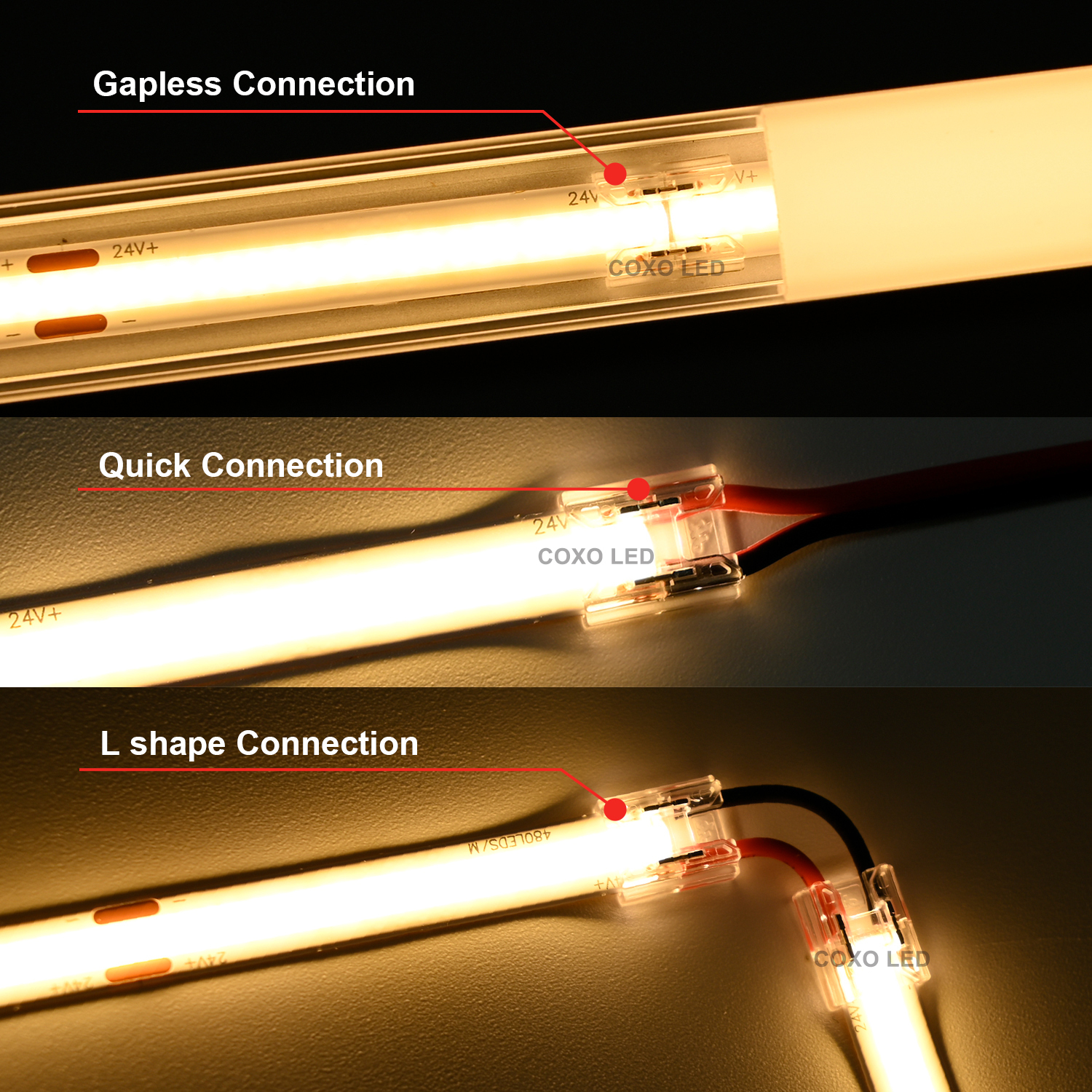 2 PIN 8mm 10mm 4-In-1 DIY LED Strip Connector