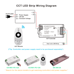8mm 24V 208leds/m Ra93 CCT 2835 LED Strip