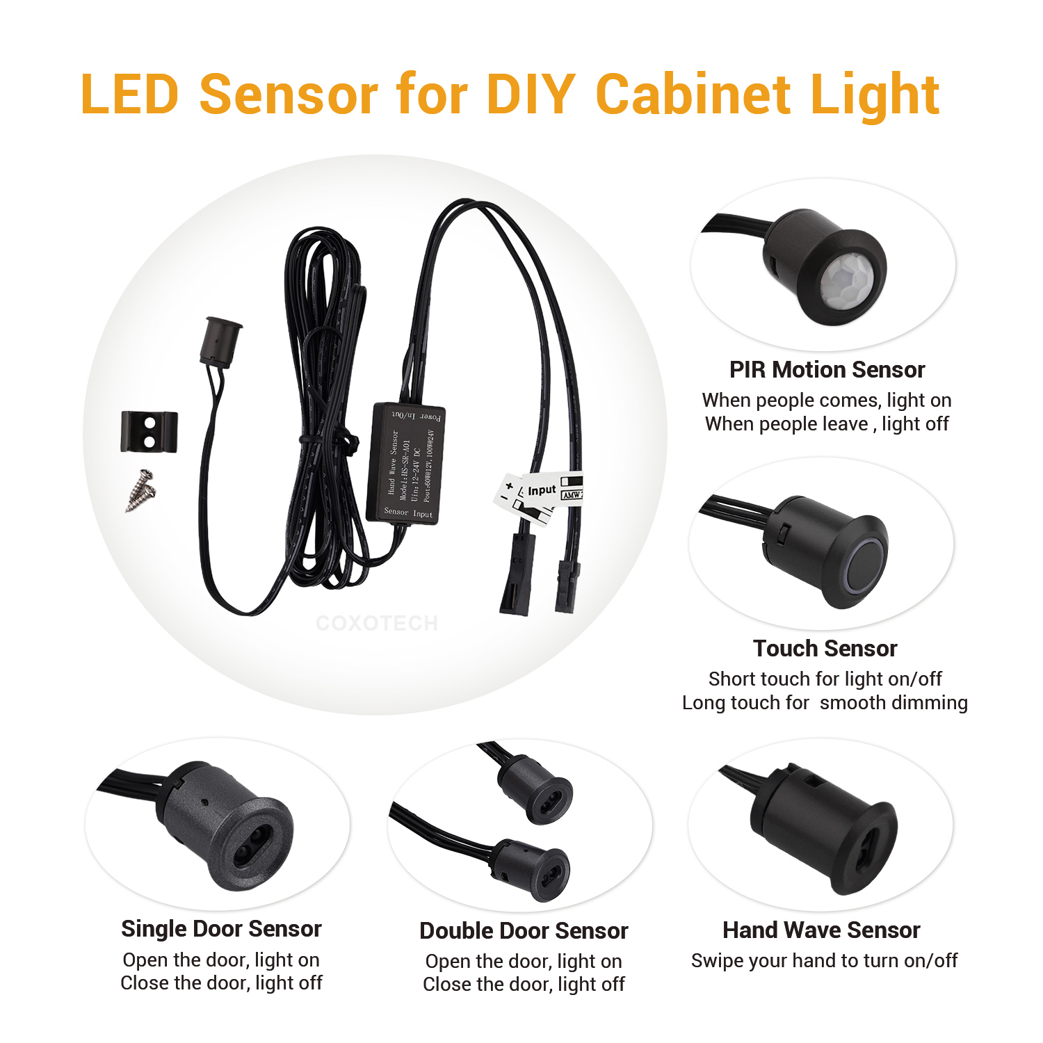 SD-CR-A01 Centralized Control LED Single Door Sensor For DIY Cabinet Light