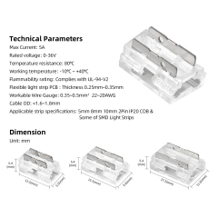 2 pin 9 IN 1 5mm 8mm 10mm COB LED Strip Connector