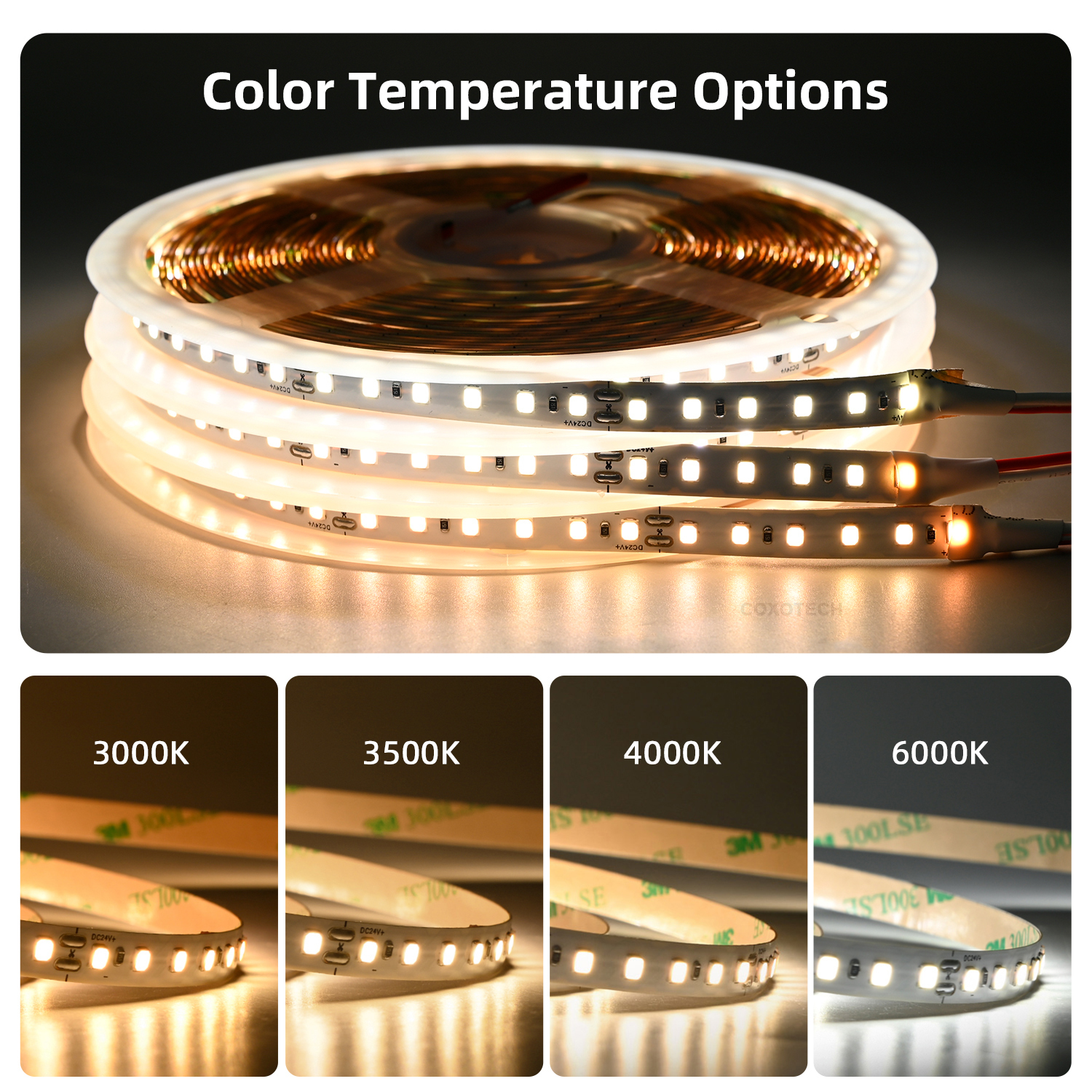 8mm 12V/24V 2835 120led/m CRI 95 LED Strip