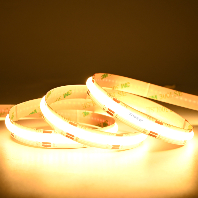 8mm 12V/24V 600leds/m CCT COB Strip