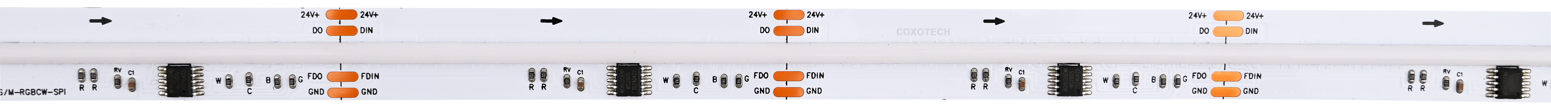 S5000 840leds/m 23W/M 5 Years Warranty Digital 10mm RGBCCT COB led strip