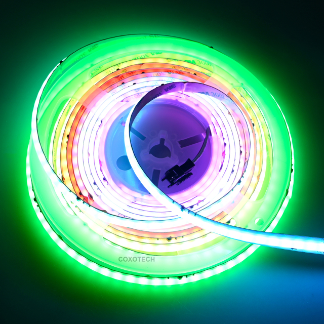 S5000 420leds 10mm Wide White PCB Board Digital COB RGB LED Strip