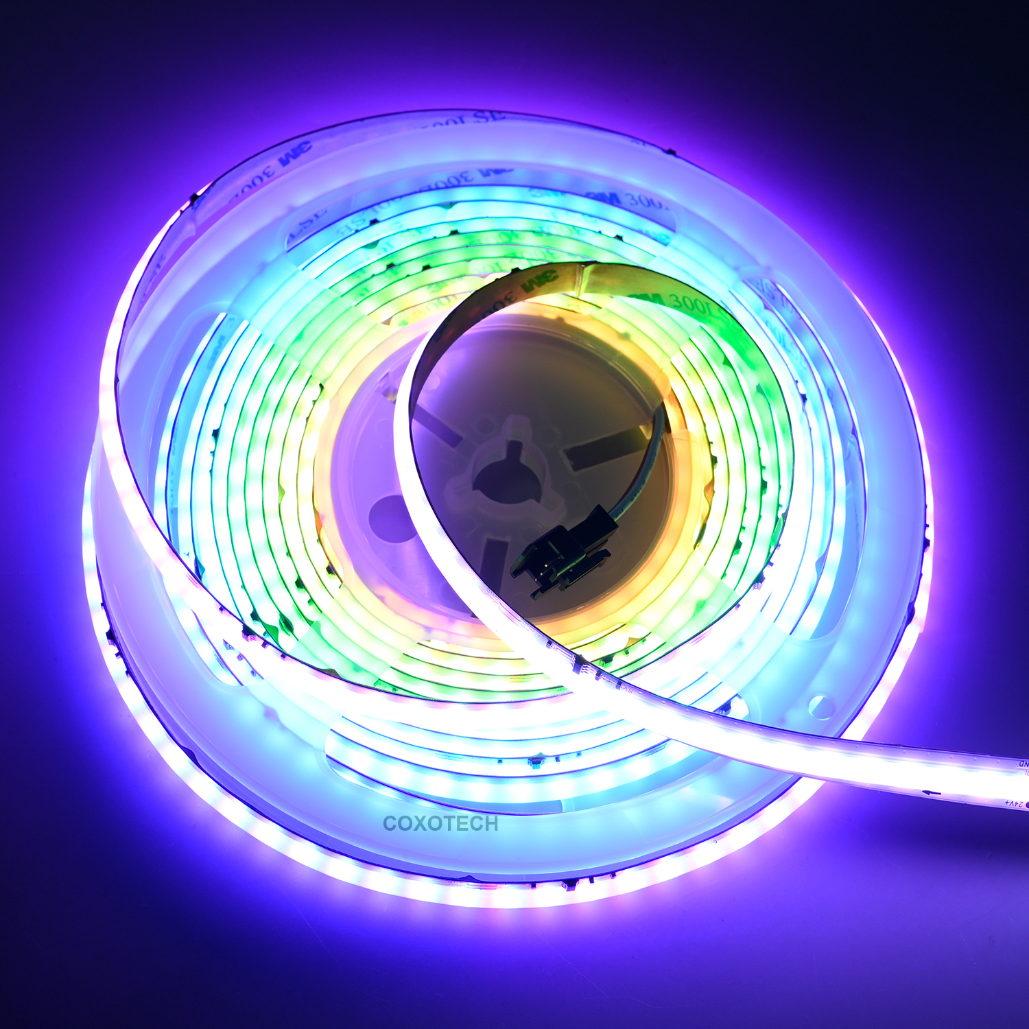 S5000 420leds 10mm Wide White PCB Board Digital COB RGB LED Strip
