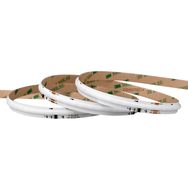 S5000 420leds 10mm Wide White PCB Board Digital COB RGB LED Strip