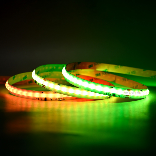 S5000 420leds 10mm Wide White PCB Board Digital COB RGB LED Strip