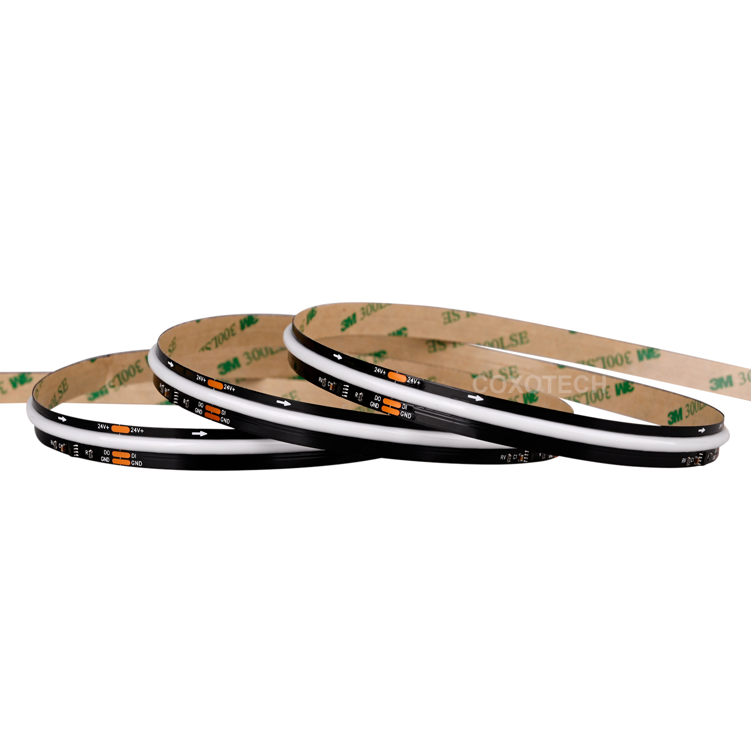 S5000 420leds 10mm Wide Black PCB Board Digital COB RGB LED Strip