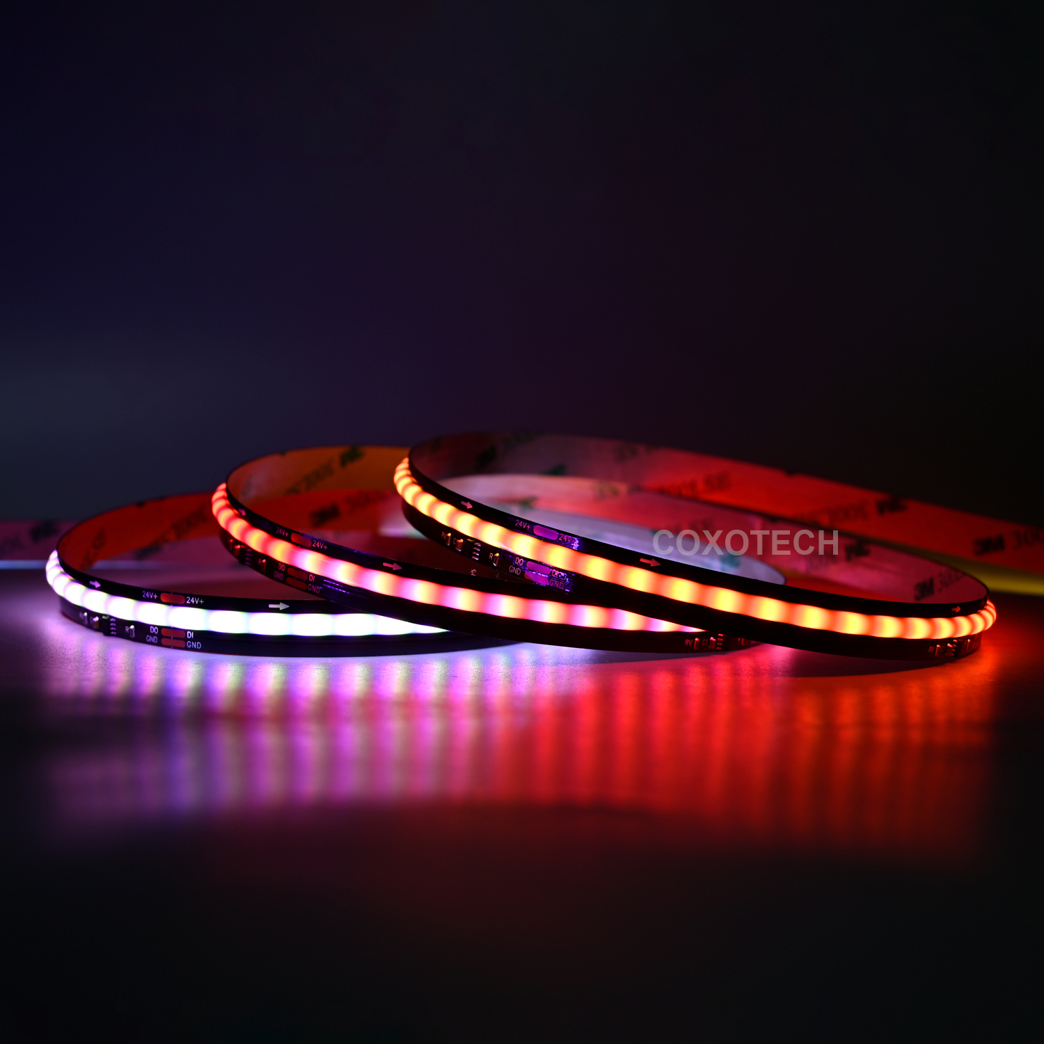 S5000 420leds 10mm Wide Black PCB Board Digital COB RGB LED Strip
