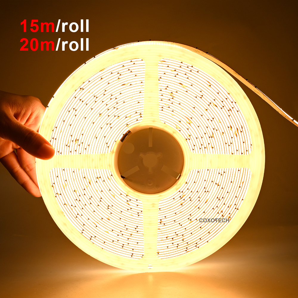 HL5000 480leds Ra90 5years Warranty 10mm Ultra length 20m COB LED Strip