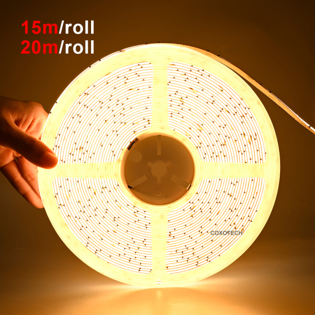 HL5000 480leds Ra90 5years Warranty 10mm Ultra length 20m COB LED Strip