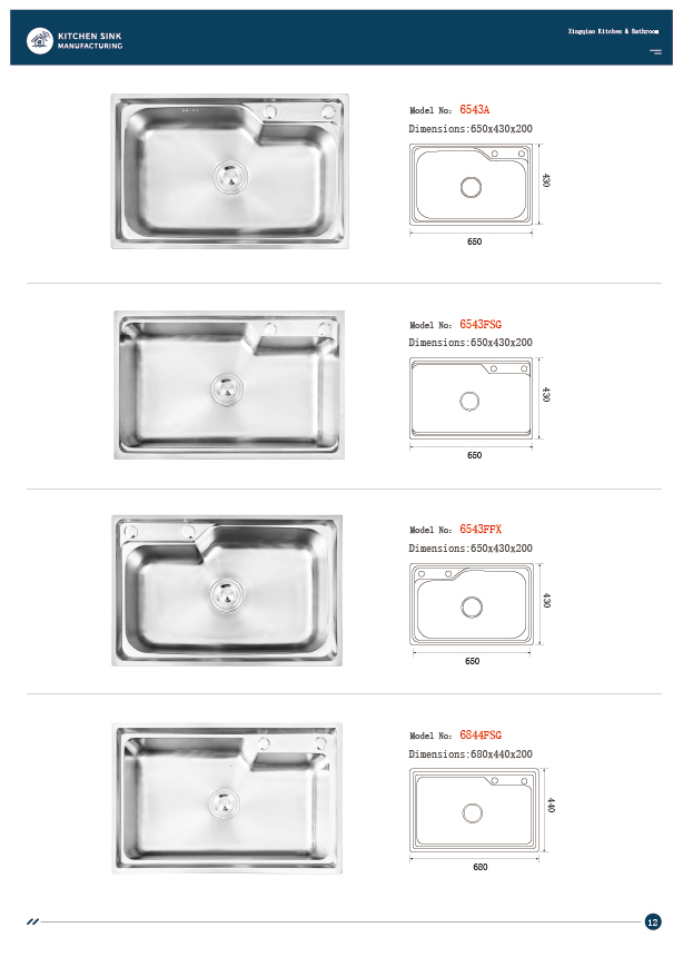 E-catalogue, machine-made sinks
