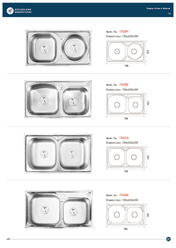 E-catalogue, machine-made sinks
