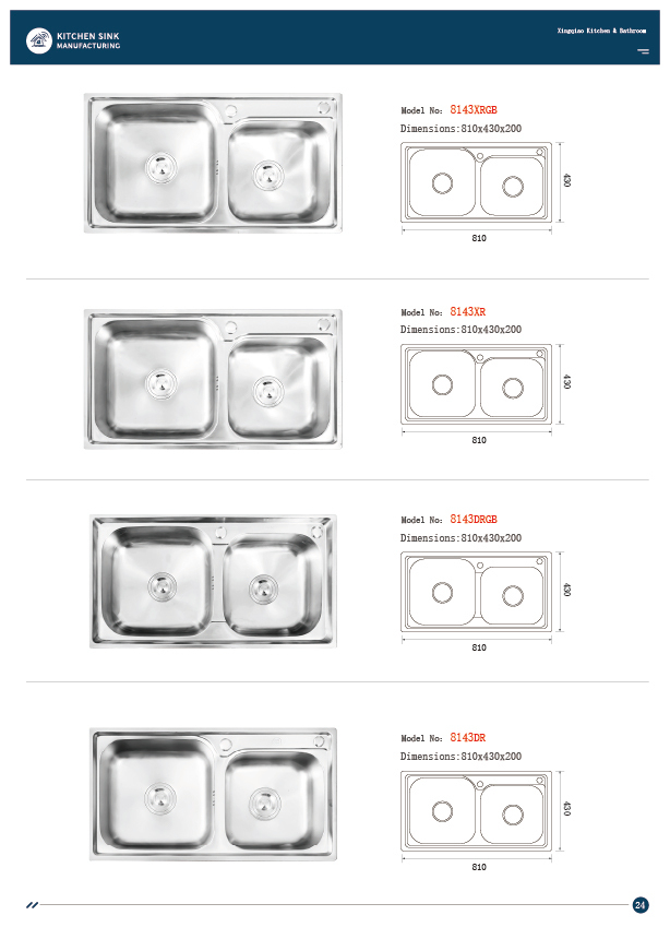 E-catalogue, machine-made sinks