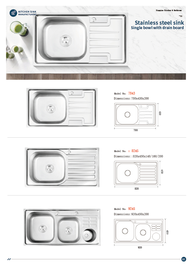 E-catalogue, machine-made sinks