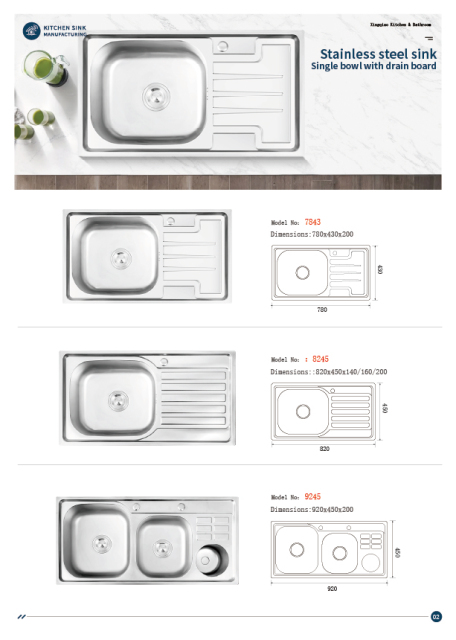 E-catalogue, machine-made sinks