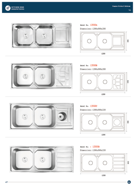 E-catalogue, machine-made sinks