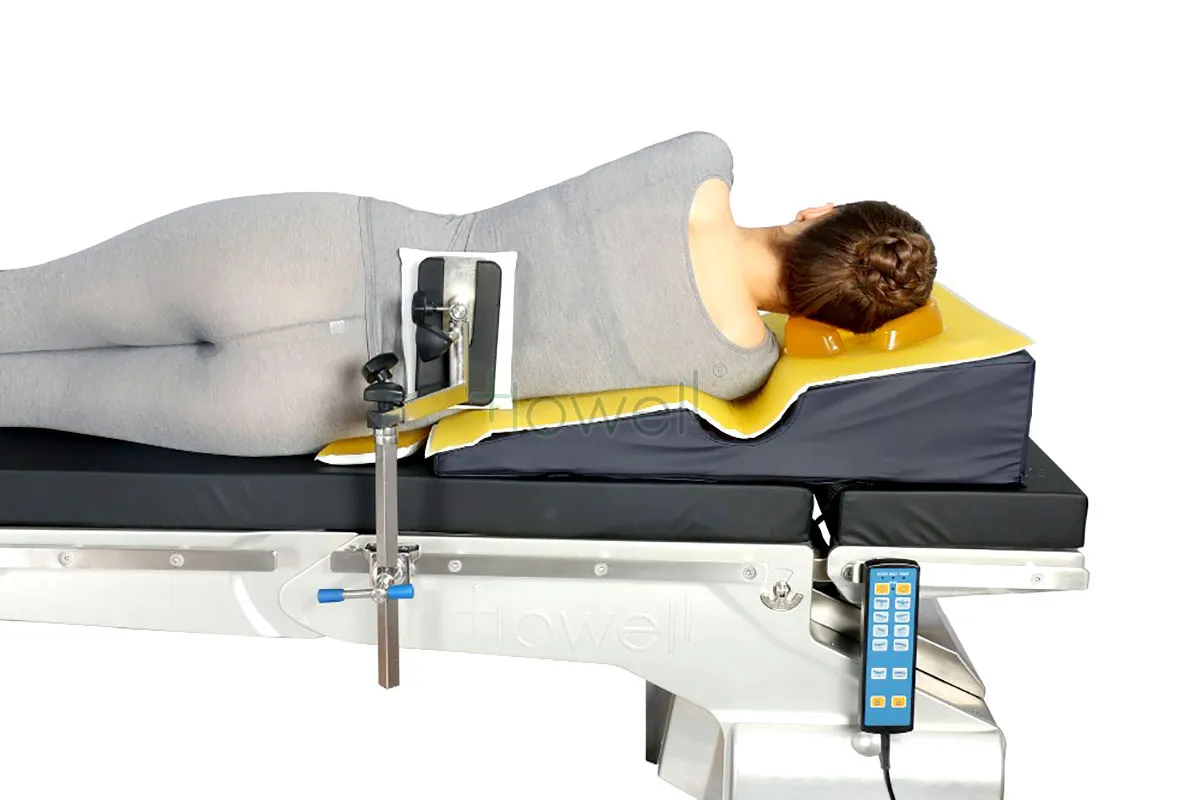 Positionner le coussin de gel pour la chirurgie