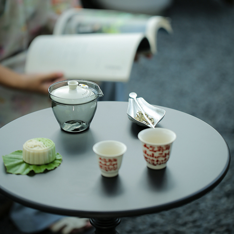 Portable travel tea set one pot two cups