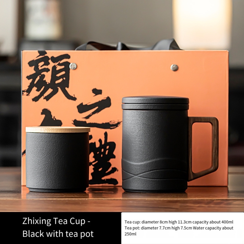 Ceramic tea cup with lid and filter