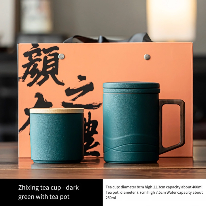 Ceramic tea cup with lid and filter