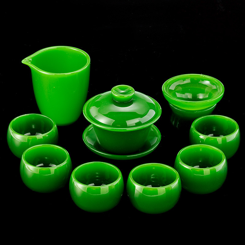 High-end Chinese style high-looking jadeite tea set