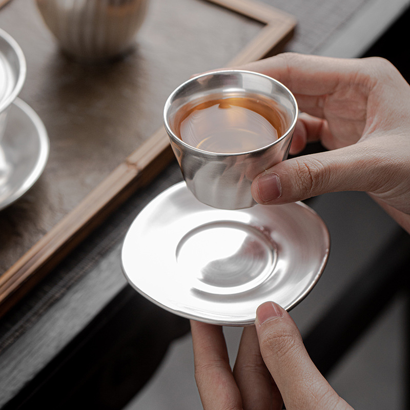 Gilt silver tea service set