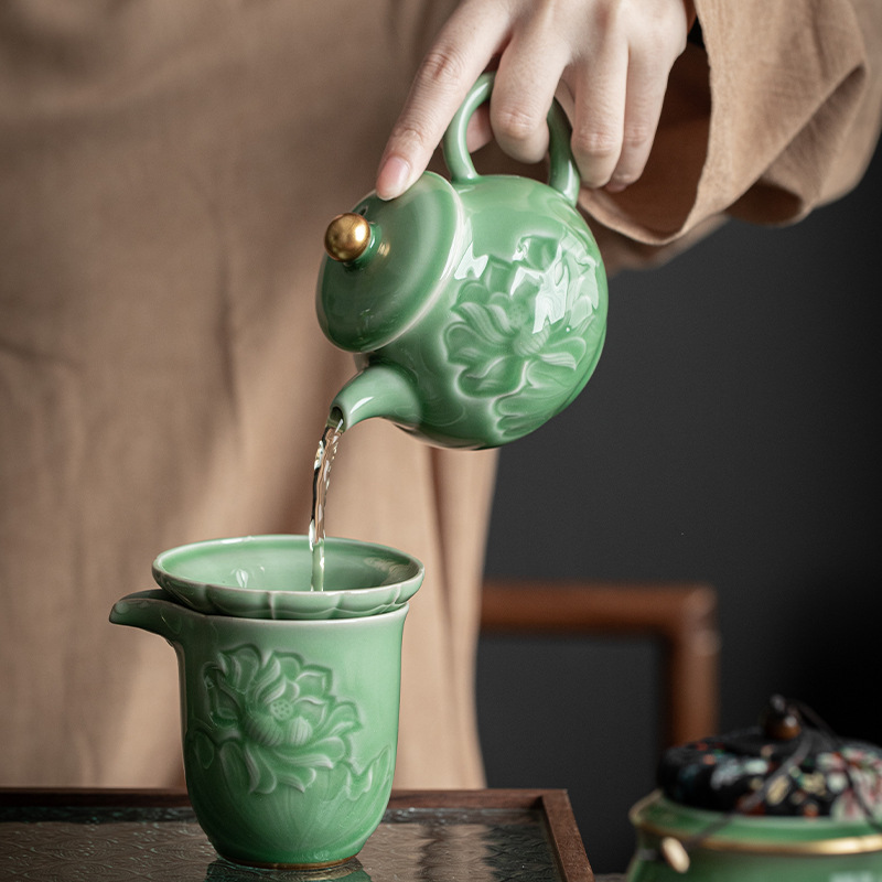 Celadon tea set in various styles