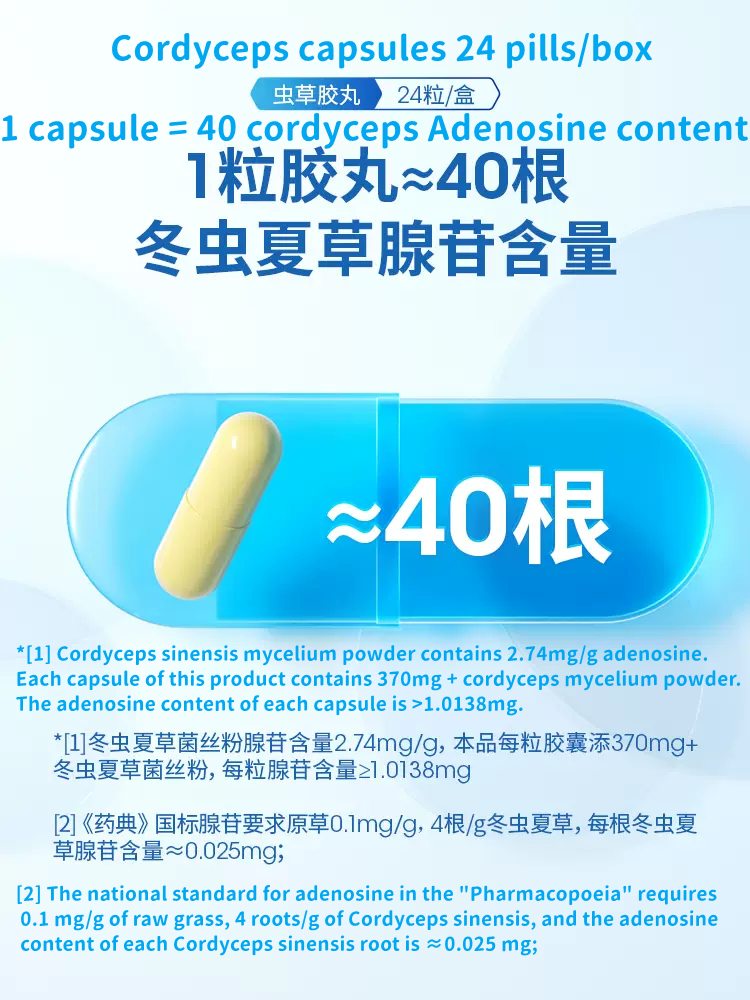 Cordyceps Cordyceps Capsules Nourishing Nutrition 1 box24 capsules