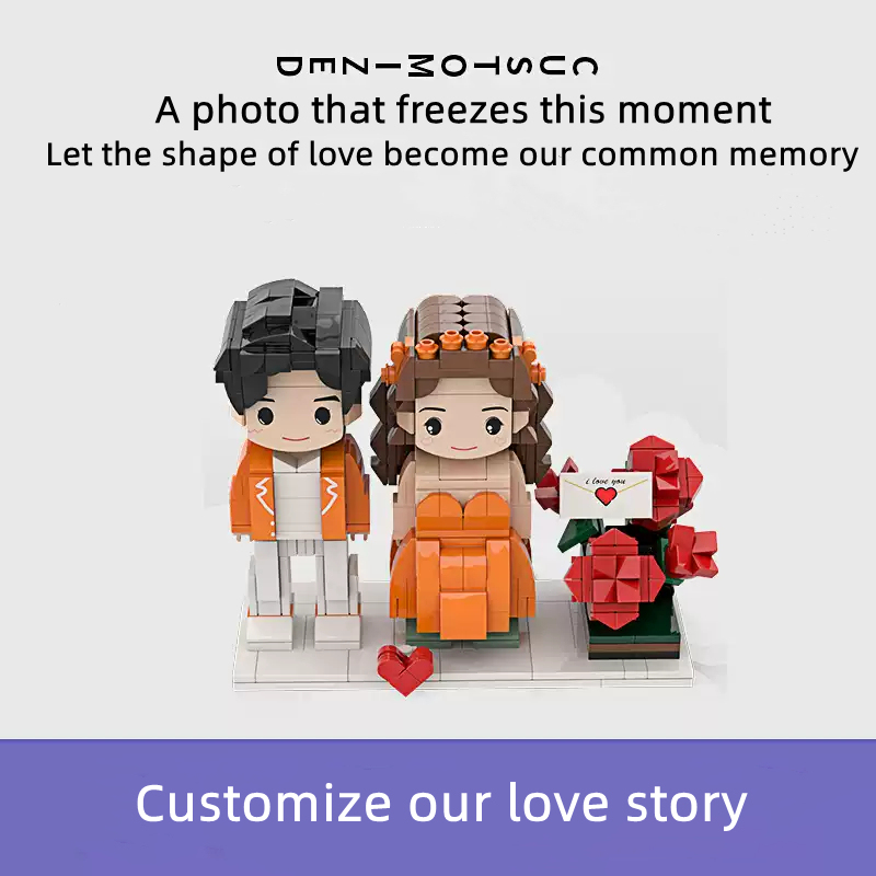 Photo customized portrait building blocks