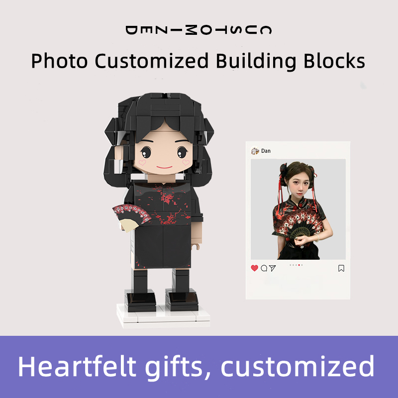 Photo customized portrait building blocks