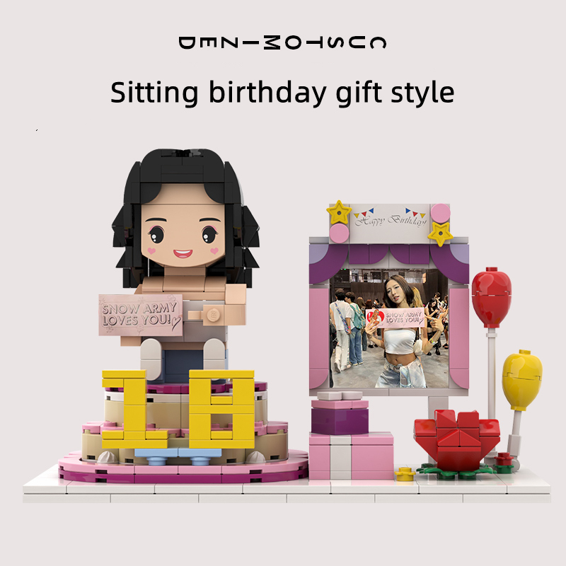 Photo customized portrait building blocks