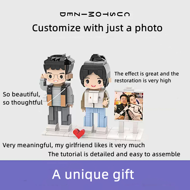Photo customized portrait building blocks